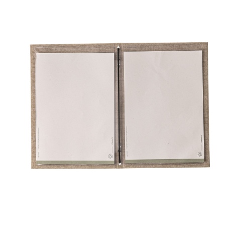 Porta Menu ITALY A5 (16,5x23,4 cm) - 2 buste (4 facciate) elastico nero - senza scritta - colore AVORIO