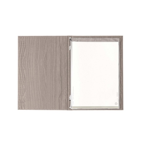 Porta Menu ITALY A5 (16,5x23,4 cm) - 2 buste (4 facciate) elastico nero - senza scritta - colore ROVERE