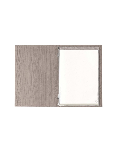 Porta Menu ITALY A5 (16,5x23,4 cm) - 2 buste (4 facciate) elastico nero - senza scritta - colore ROVERE