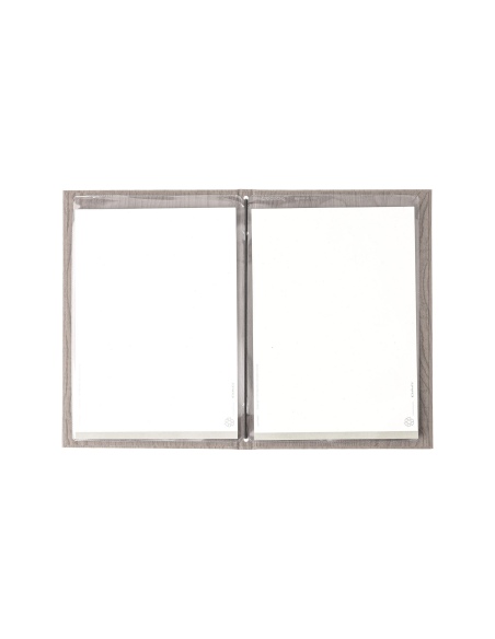 Porta Menu ITALY A5 (16,5x23,4 cm) - 2 buste (4 facciate) elastico nero - senza scritta - colore ROVERE