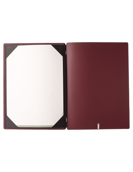 Porta Menu A4 (23,2x31,8 cm) stampa bassorilievo cornicetta (4 facciate) elastico nero CHEF BORDEAUX