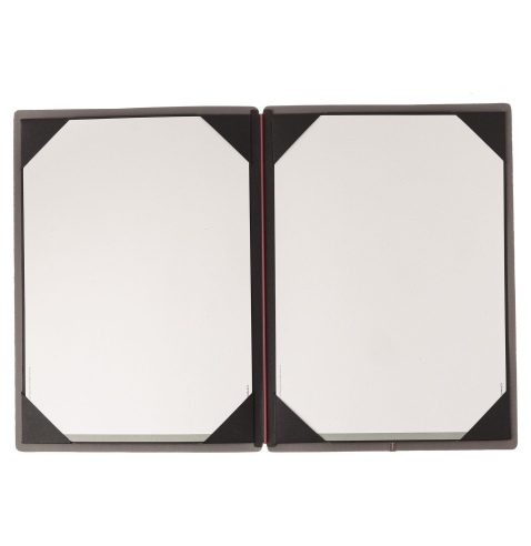 Porta Menu A4 (23,2x31,8 cm) stampa bassorilievo cornicetta (4 facciate) elastico rosso JUTA GRIGIO