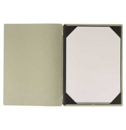 Porta Menu A4 (23,2x31,8 cm) stampa bassorilievo cornicetta (4 facciate) elastico rosso JUTA SALVIA