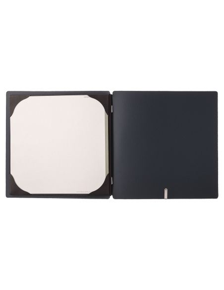 Porta Menu QUADRATO (23x23,1 cm) stampa bassorilievo cornicetta (4 facciate) elastico nero CHEF BLU