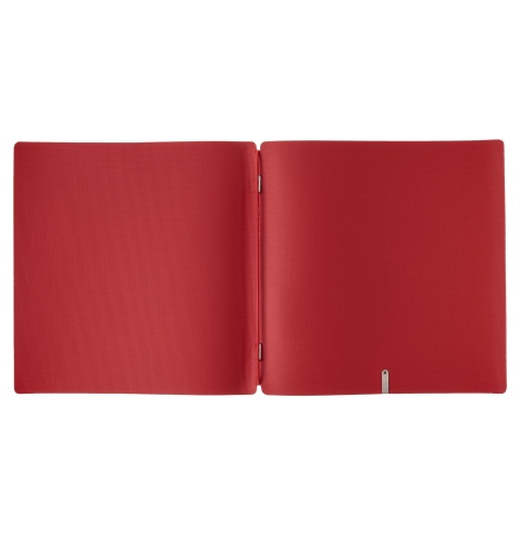 Porta Menu QUADRATO (23x23,1 cm) stampa bassorilievo cornicetta (4 facciate) elastico rosso JUTA BICOLOR
