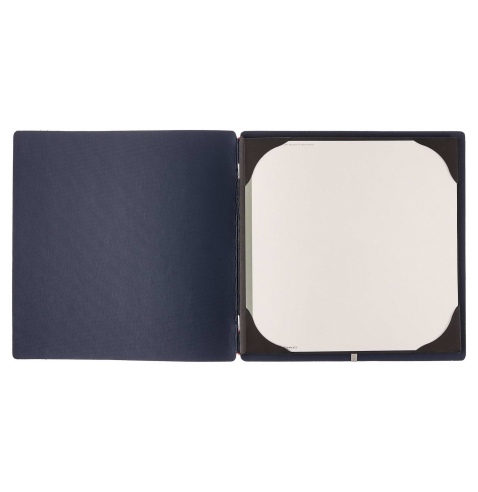 Porta Menu QUADRATO (23x23,1 cm) stampa bassorilievo cornicetta (4 facciate) elastico rosso JUTA BLU