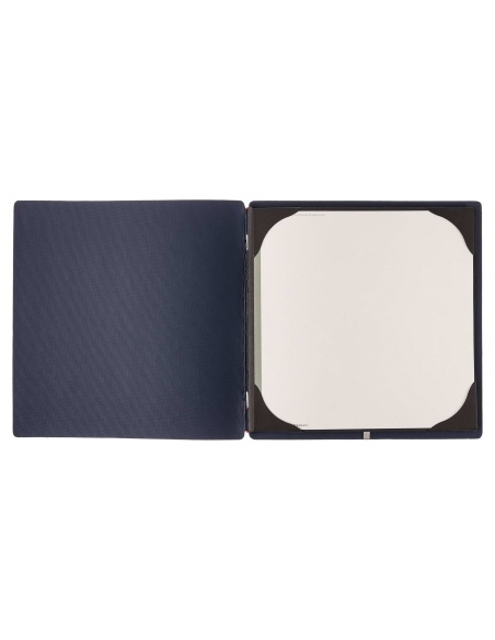 Porta Menu QUADRATO (23x23,1 cm) stampa bassorilievo cornicetta (4 facciate) elastico rosso JUTA BLU