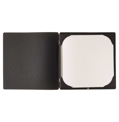 Porta Menu QUADRATO (23x23,1 cm) stampa bassorilievo cornicetta (4 facciate) elastico rosso JUTA NERO