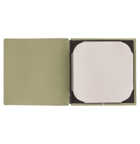 Porta Menu QUADRATO (23x23,1 cm) stampa bassorilievo cornicetta (4 facciate) elastico rosso JUTA SALVIA