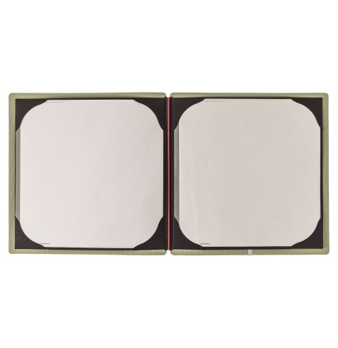 Porta Menu QUADRATO (23x23,1 cm) stampa bassorilievo cornicetta (4 facciate) elastico rosso JUTA SALVIA