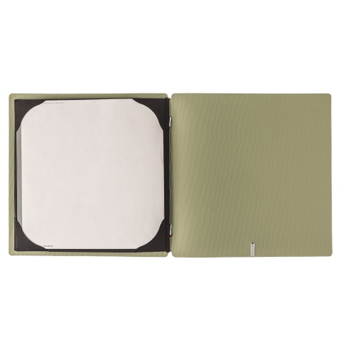 Porta Menu QUADRATO (23x23,1 cm) stampa bassorilievo cornicetta (4 facciate) elastico rosso JUTA SALVIA
