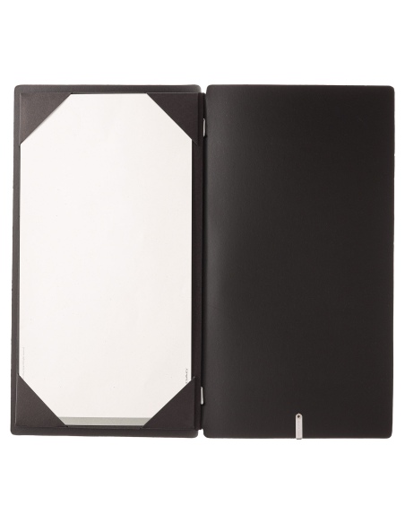 Porta Menu A4 SLIM (17,4x31,8 cm) stampa bassorilievo cornicetta (4 facciate) elastico nero CHEF NERO