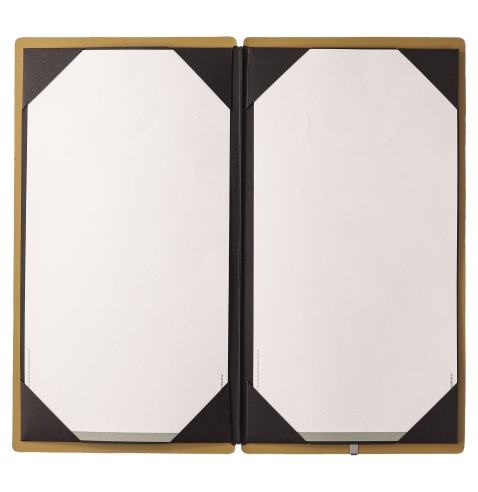 Porta Menu A4 SLIM (17,4x31,8 cm) stampa bassorilievo cornicetta (4 facciate) elastico nero CHEF OCRA