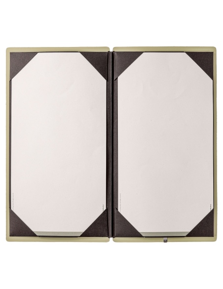 Porta Menu A4 SLIM (17,4x31,8 cm) stampa bassorilievo cornicetta (4 facciate) elastico nero CHEF SALVIA