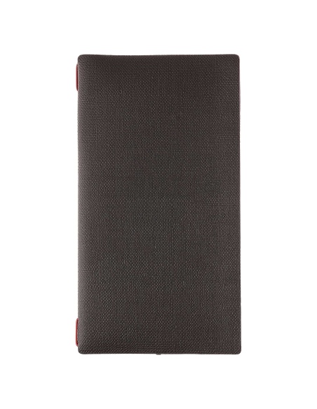 Porta Menu A4 SLIM (17,4x31,8 cm) stampa bassorilievo cornicetta (4 facciate) elastico rosso JUTA BICOLOR