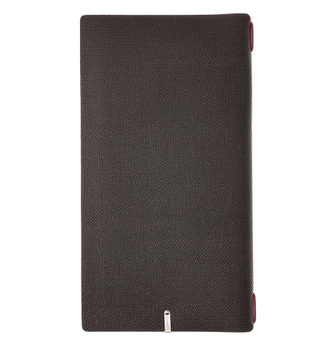 Porta Menu A4 SLIM (17,4x31,8 cm) stampa bassorilievo cornicetta (4 facciate) elastico rosso JUTA BICOLOR