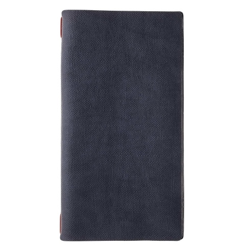 Porta Menu A4 SLIM (17,4x31,8 cm) stampa bassorilievo cornicetta (4 facciate) elastico rosso JUTA BLU