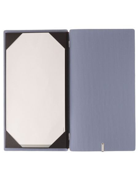 Porta Menu A4 SLIM (17,4x31,8 cm) stampa bassorilievo cornicetta (4 facciate) elastico rosso JUTA AVIO
