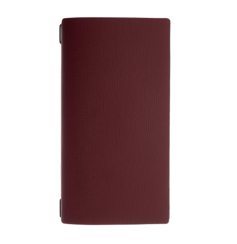 Porta Menu A4 SLIM (17,4x31,8 cm) stampa a caldo 2 buste (4 facciate) elastico nero CHEF BORDEAUX