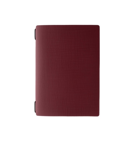 Porta Menu A5 (16,5x23,1 cm) stampa a caldo cornicetta (4 facciate) elastico nero CHEF BORDEAUX