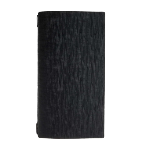 Porta Menu A4 SLIM (17,4x31,8 cm) stampa a caldo cornicetta (4 facciate) elastico nero CHEF NERO