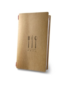 menu holder CUSTOM A4 SLIM (17,4x31,8 cm) "DINNER NATURAL menu" 2 enve