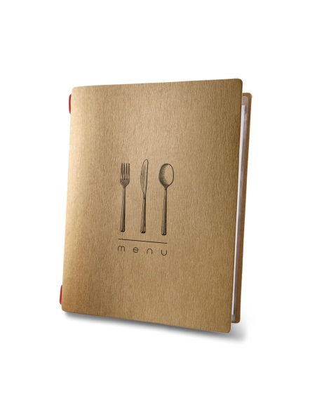 menu holder CUSTOM A5 (16,5x23,1 cm) "DINNER NATURAL menu" only elasti