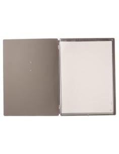 Porta Menu A4 (23,2x31,8 cm) etichetta METAL "personalizzata" (minimo 18 pezzi) 2 buste (4 facciate) elastico nero CHEF TORTORA 2