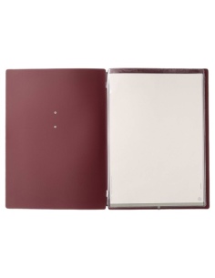 Porta Menu A4 (23,2x31,8 cm) etichetta METAL "menu" 2 buste (4 facciate) elastico nero CHEF BORDEAUX 2