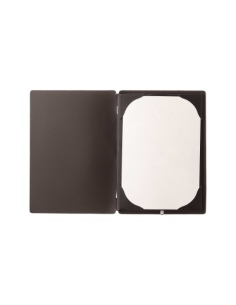 Porta Menu A5 (16,5x23,1 cm) senza etichetta cornicetta (4 facciate) elastico nero CHEF MARRONE 2
