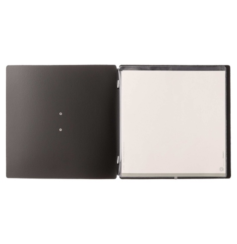 Porta Menu QUADRATO (23x23,1 cm) etichetta METAL "menu" 2 buste (4 fac