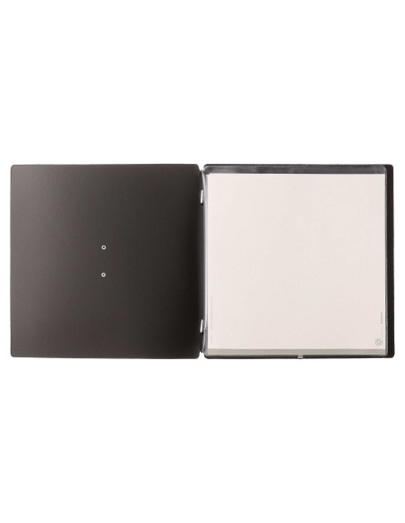 Porta Menu QUADRATO (23x23,1 cm) etichetta METAL "menu" 2 buste (4 fac