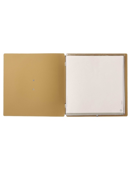 Porta Menu QUADRATO (23x23,1 cm) etichetta METAL "menu" 2 buste (4 fac