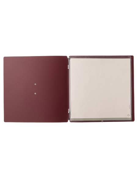 Porta Menu QUADRATO (23x23,1 cm) etichetta METAL "menu" 2 buste (4 fac