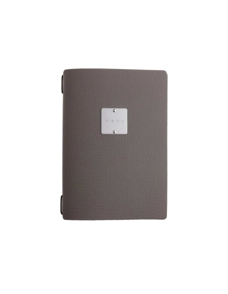 Porta Menu A5 (16,5x23,1 cm) etichetta METAL "menu" solo elastico nero