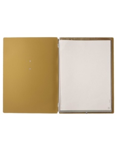 Porta Menu A4 (23,2x31,8 cm) etichetta METAL "menu" 2 buste (4 facciate) elastico nero CHEF OCRA 2