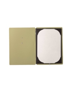 Porta Menu A5 (16,5x23,1 cm) etichetta METAL "menu" cornicetta (4 facciate) elastico nero CHEF SALVIA 2