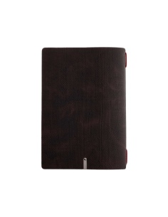 Porta Menu A5 (16,5x23,1 cm) senza etichetta cornicetta (4 facciate) elastico rosso JUTA MARRONE 2