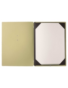 Porta Menu A4 (23,2x31,8 cm) etichetta METAL "personalizzata" (minimo 18 pezzi) cornicetta (4 facciate) elastico nero CHEF SALVI 2