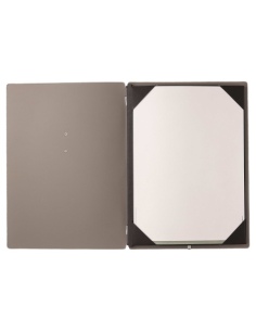 Porta Menu A4 (23,2x31,8 cm) etichetta METAL "menu" cornicetta (4 facciate) elastico nero CHEF TORTORA 2
