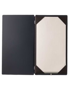 Porta Menu A4 SLIM (17,4x31,8 cm) senza etichetta cornicetta (4 facciate) elastico nero CHEF BLU 2