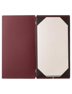 Porta Menu A4 SLIM (17,4x31,8 cm) senza etichetta cornicetta (4 facciate) elastico nero CHEF BORDEAUX 2