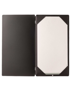 Porta Menu A4 SLIM (17,4x31,8 cm) senza etichetta cornicetta (4 facciate) elastico nero CHEF NERO 2