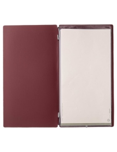 Porta Menu A4 SLIM (17,4x31,8 cm) senza etichetta 2 buste (4 facciate) elastico nero CHEF BORDEAUX 2