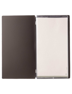 Porta Menu A4 SLIM (17,4x31,8 cm) stampa a caldo 2 buste (4 facciate) elastico nero CHEF MARRONE 2