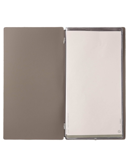 menu holder A4 SLIM (17,4x31,8 cm) GREY hot stamping 2 envelopes (4 si