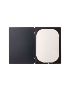 Porta Menu A5 (16,5x23,1 cm) stampa a caldo cornicetta (4 facciate) elastico nero CHEF BLU 2