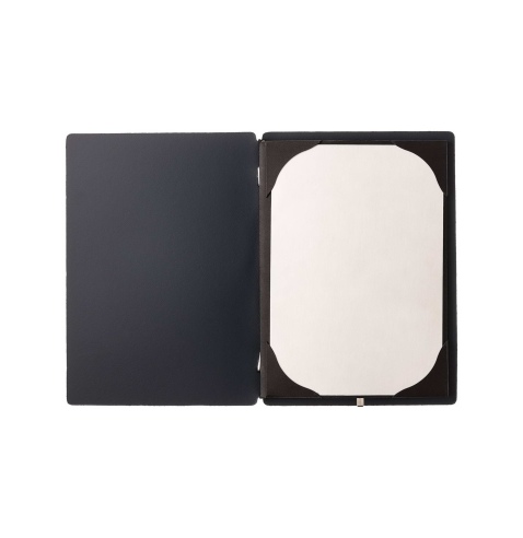 menu holder A5 (16,5x23,1 cm) hot stamping frame (4 sides) CHEF BLUE
