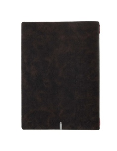 Porta Menu A4 (23,2x31,8 cm) stampa bassorilievo cornicetta (4 facciate) elastico rosso JUTA MARRONE 2