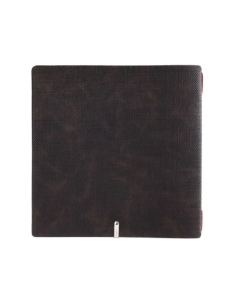 Porta Menu QUADRATO (23x23,1 cm) stampa bassorilievo cornicetta (4 facciate) elastico rosso JUTA MARRONE 2